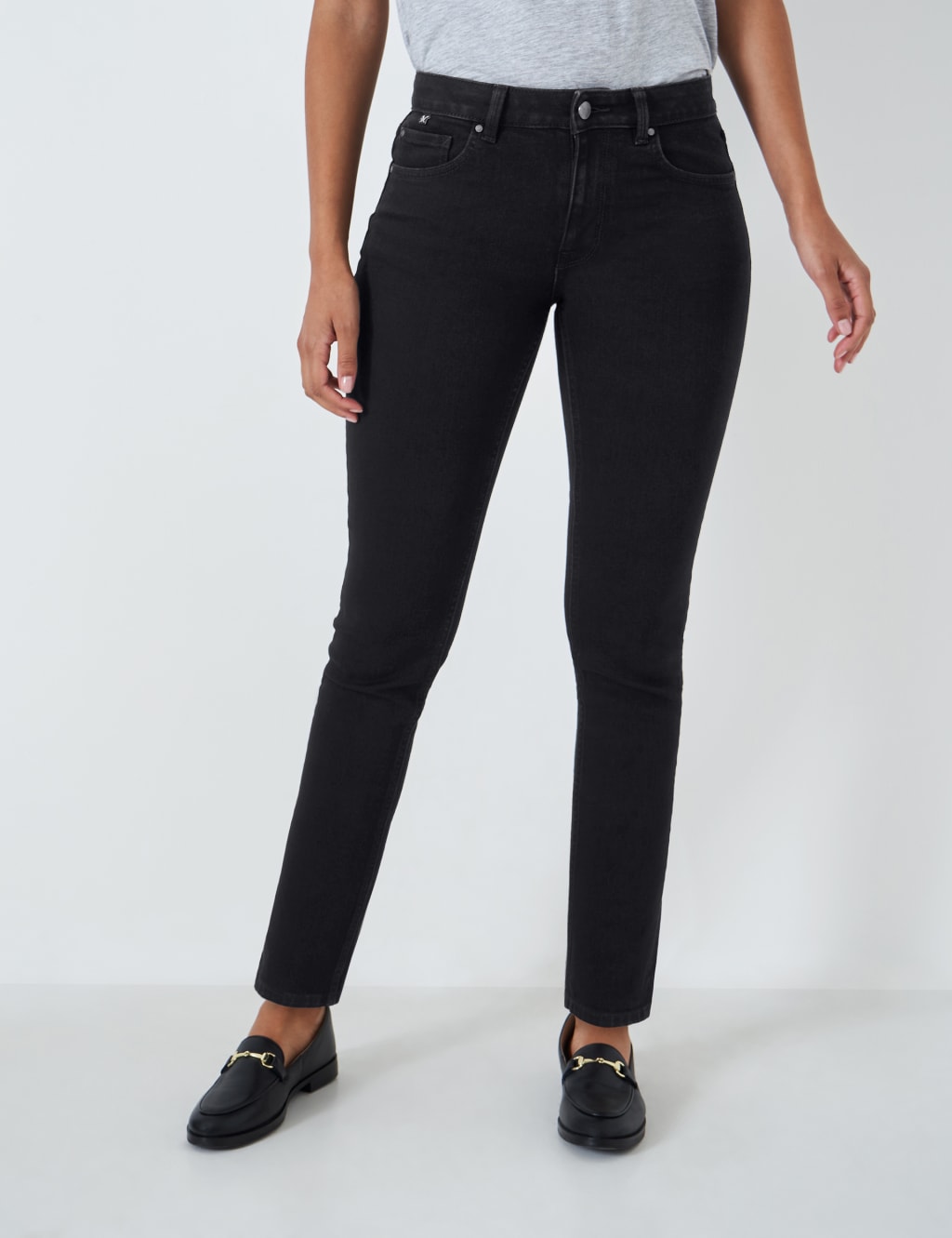 Mid Rise Straight Leg Jeans