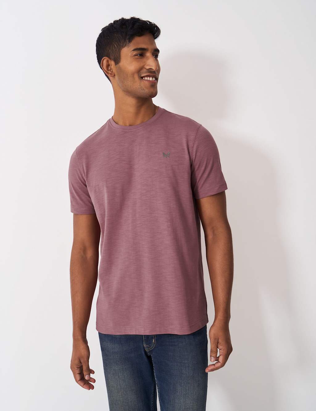 Pure Cotton Slub Crew Neck T-Shirt 3 of 5