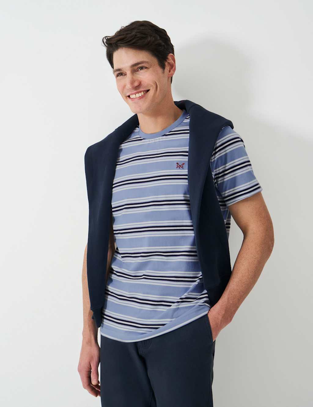 Pure Cotton Striped Crew Neck T-Shirt 3 of 5