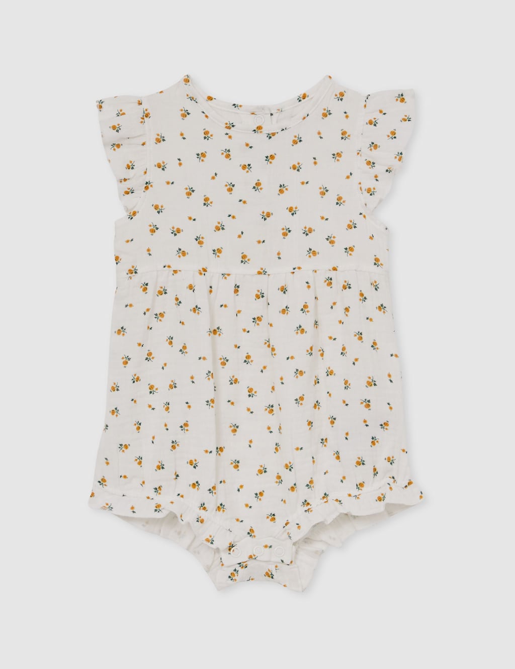 Pure Cotton Floral Romper (0-24 Mths) 2 of 4
