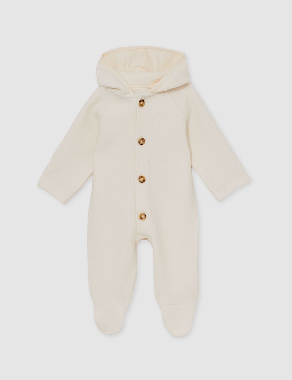 Pure Wool Hooded Pramsuit (0-24 Mths) 2 of 5