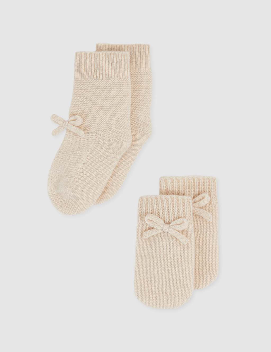 Kids' Pure Cashmere Knitted Boots and Mittens 2 of 6