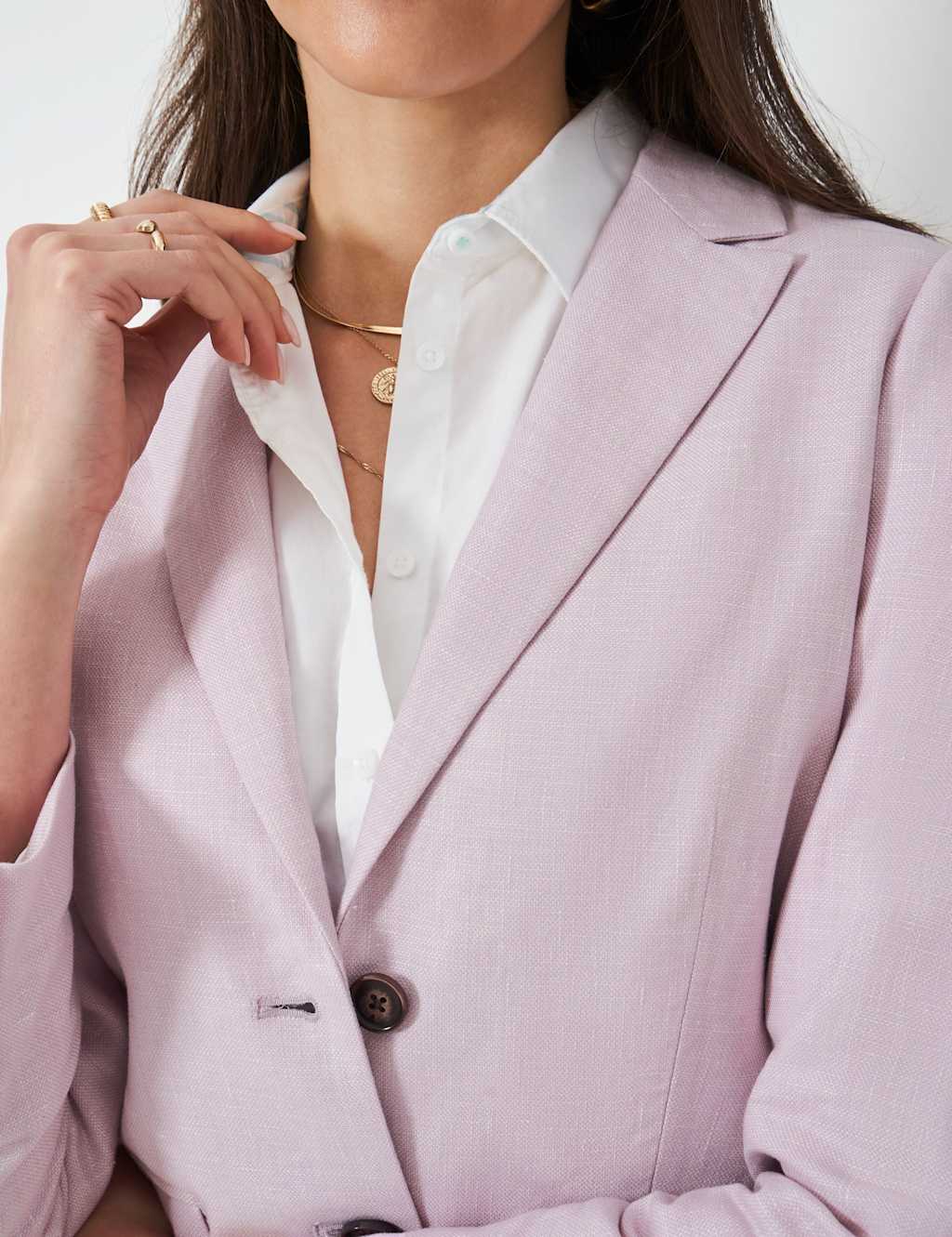 Linen Blend Single Breasted Blazer 5 of 5