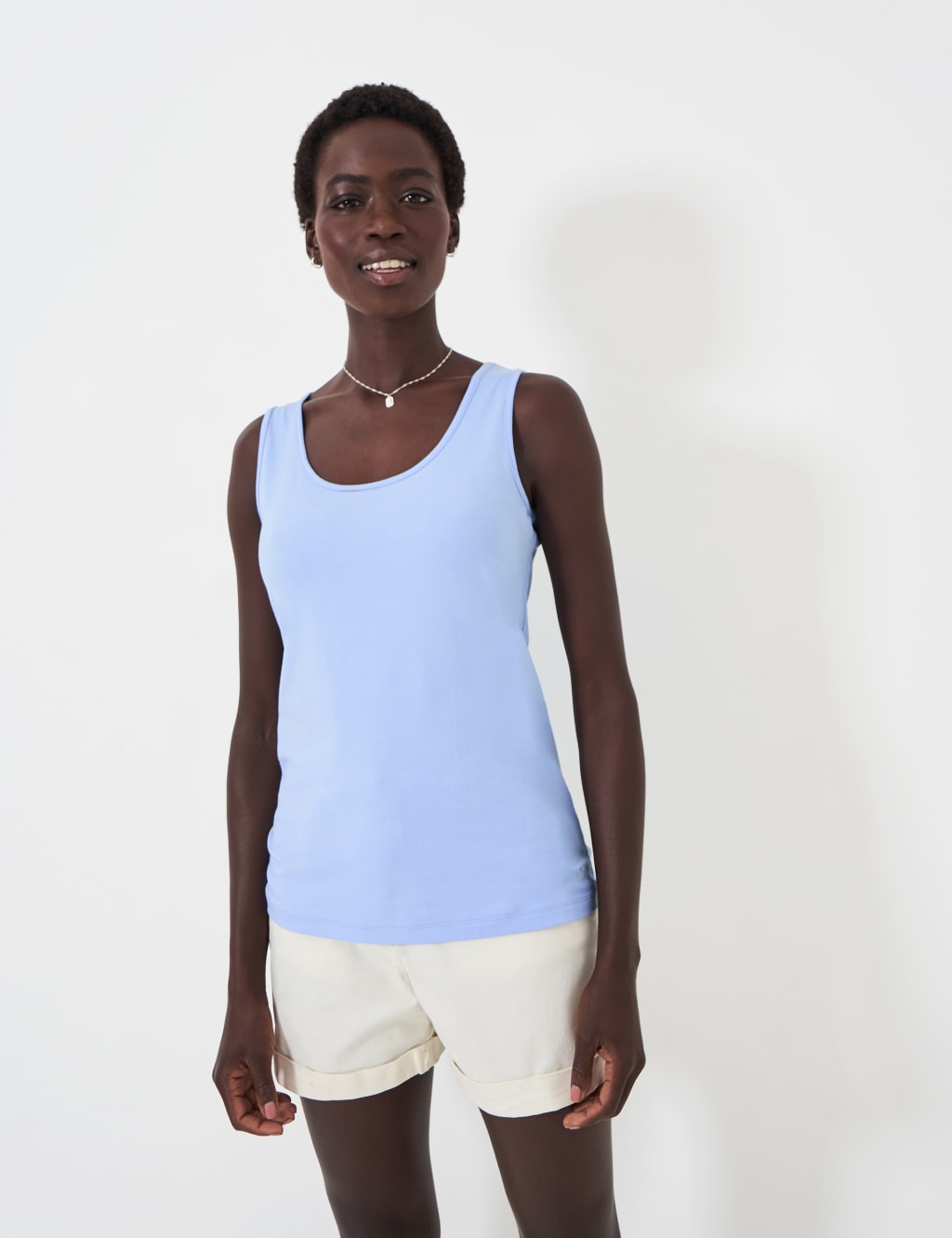 Cotton Blend Scoop Neck Vest 1 of 5