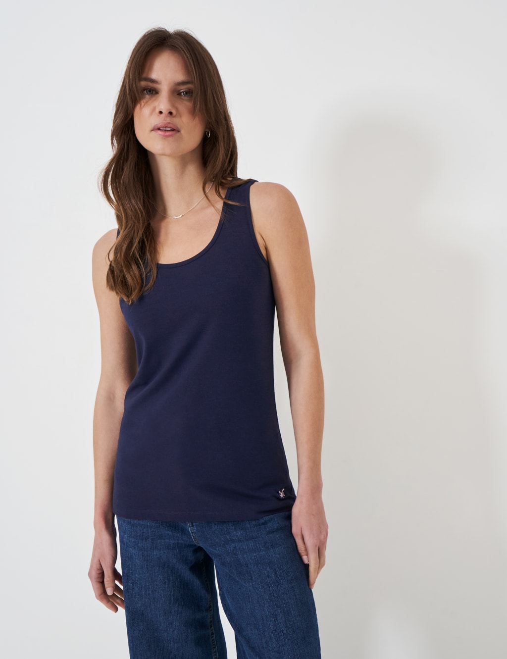 Cotton Blend Scoop Neck Vest 1 of 5