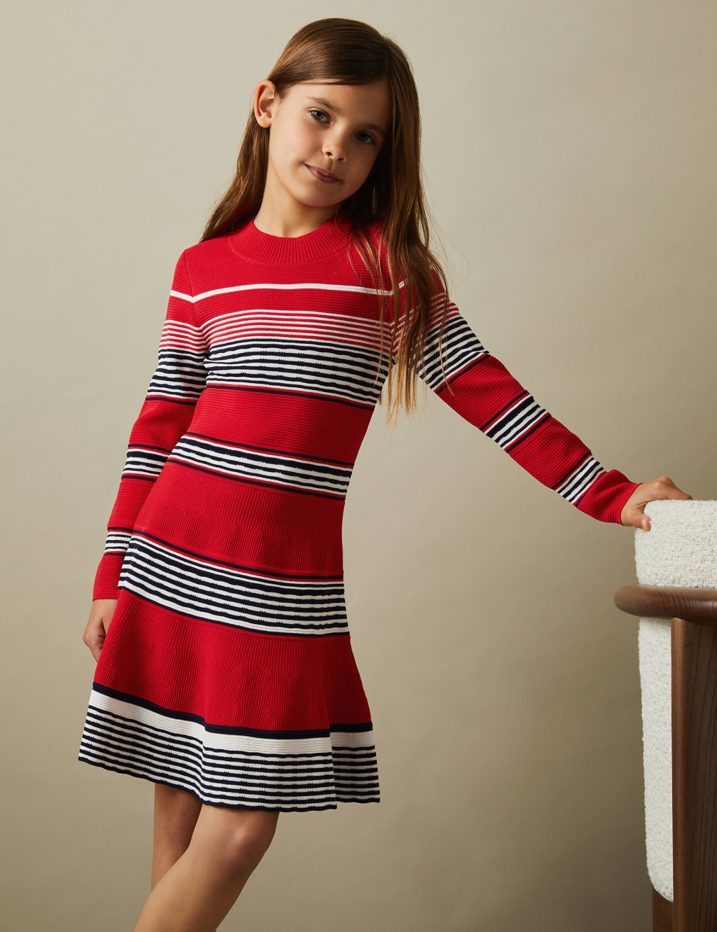Striped Knitted Dress (4-14 Yrs) 4 of 4