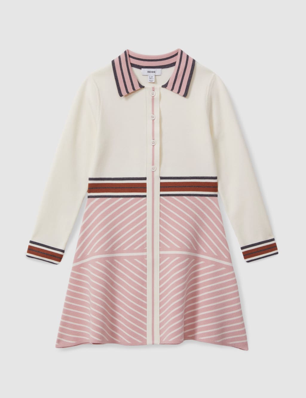 Reiss pink and white dress best sale