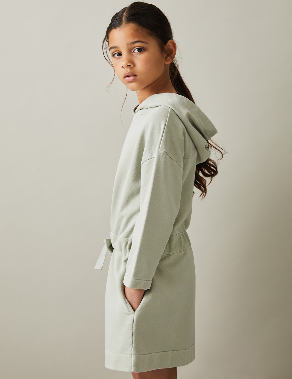 Pure Cotton Hooded Sweatshirt Dress 4 14 Yrs
