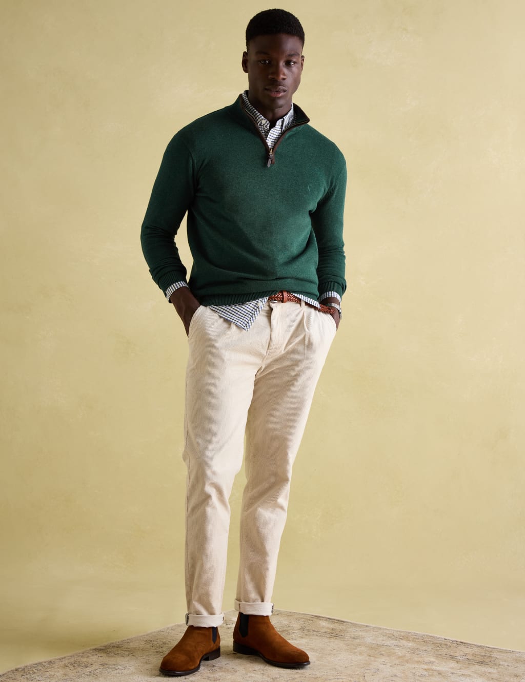 Pure Cotton Funnel Neck Half Zip Jumper 4 of 5