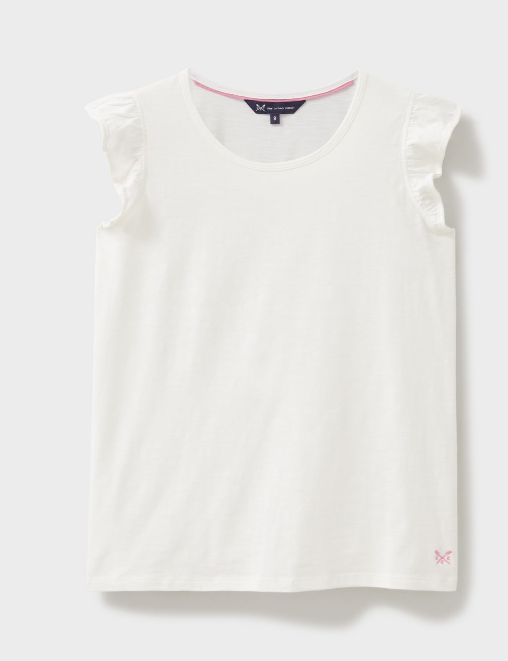 Pure Cotton Scoop Neck Frill Detail Top 2 of 5