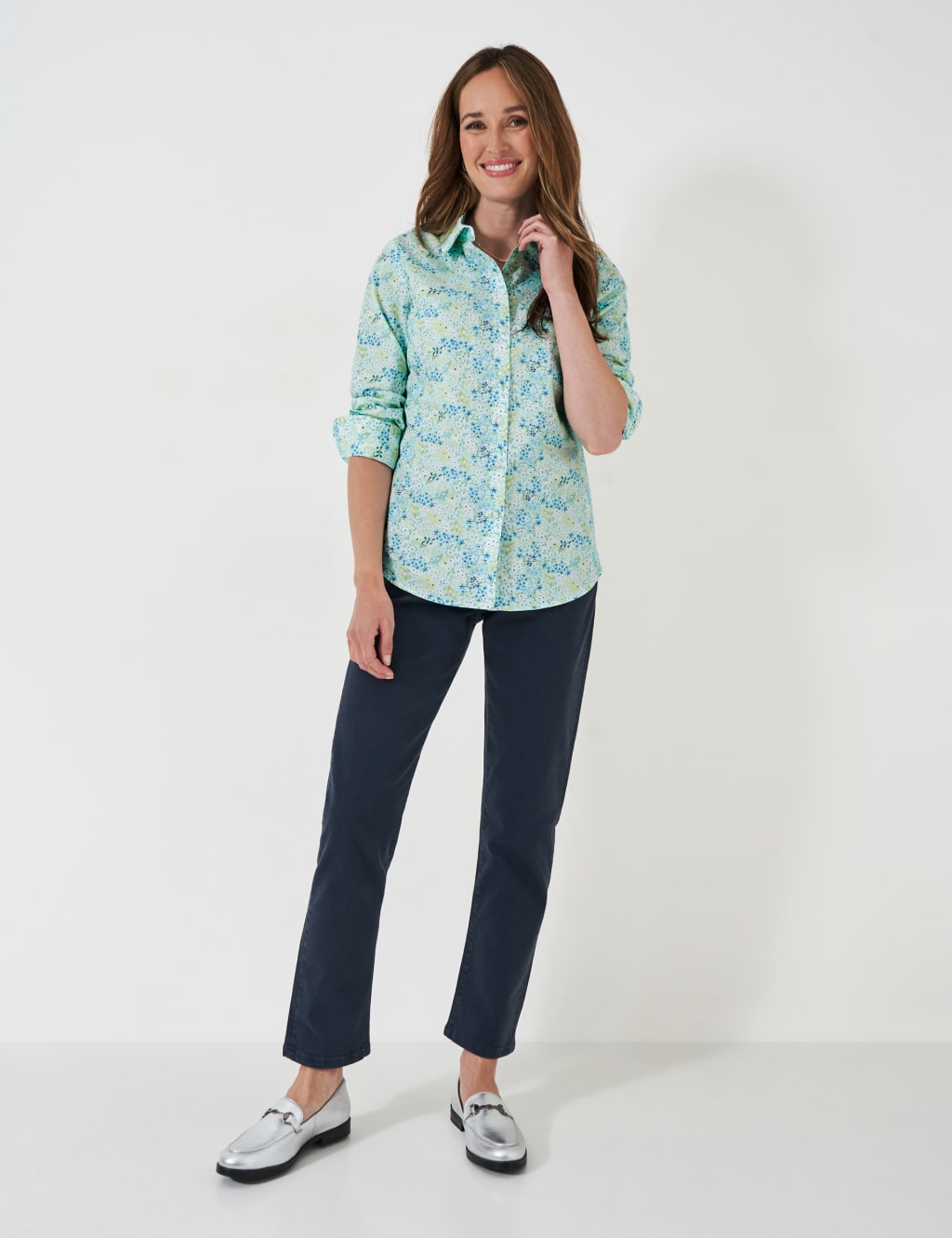 Pure Cotton Floral Collared Blouse 4 of 5