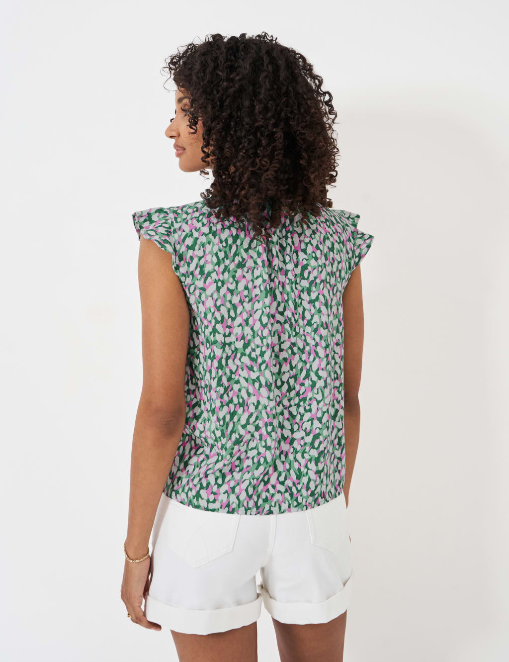 Paint Print Frill Neck Blouse main image 0