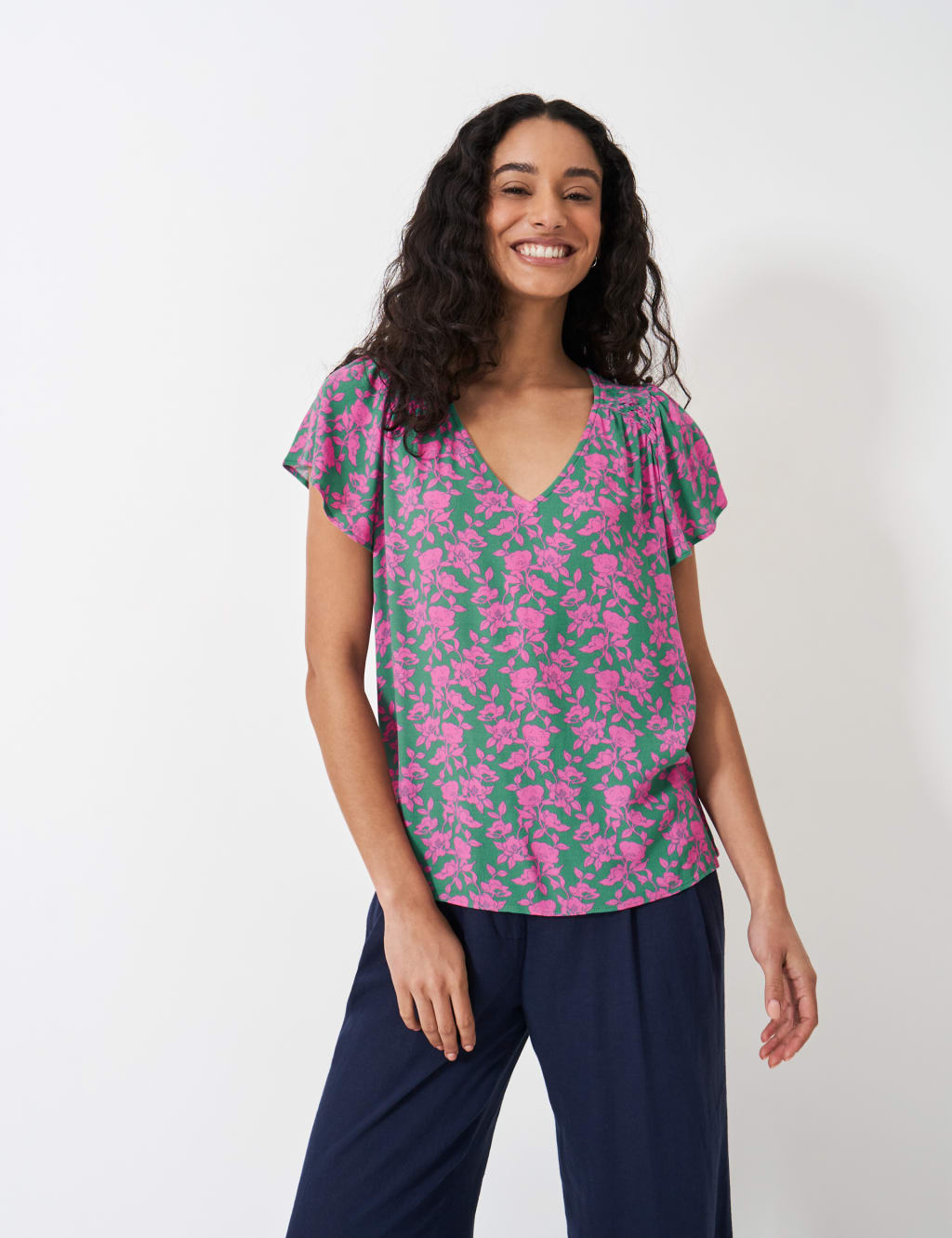 Floral Frill Sleeve Top 1 of 5