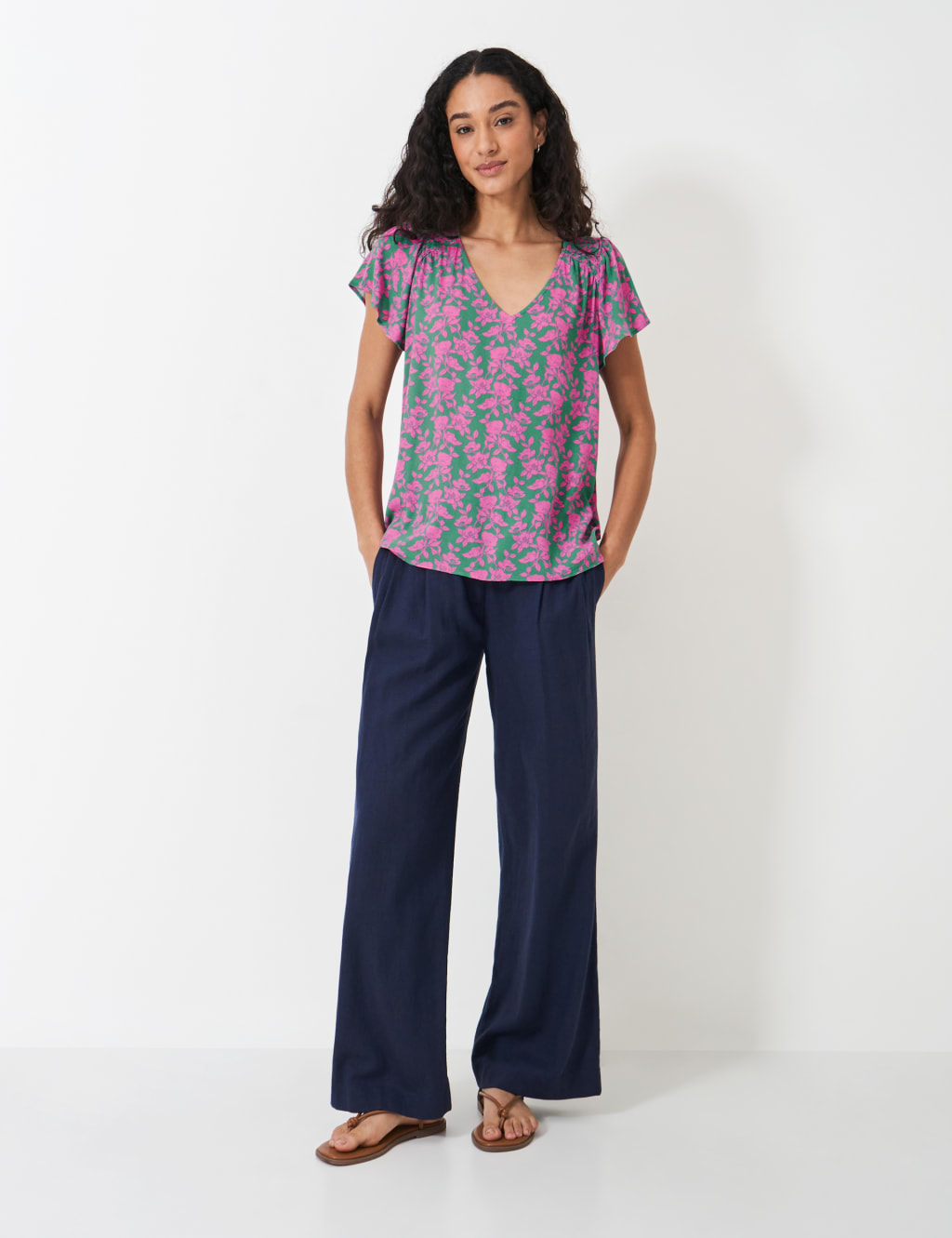 Floral Frill Sleeve Top 4 of 5