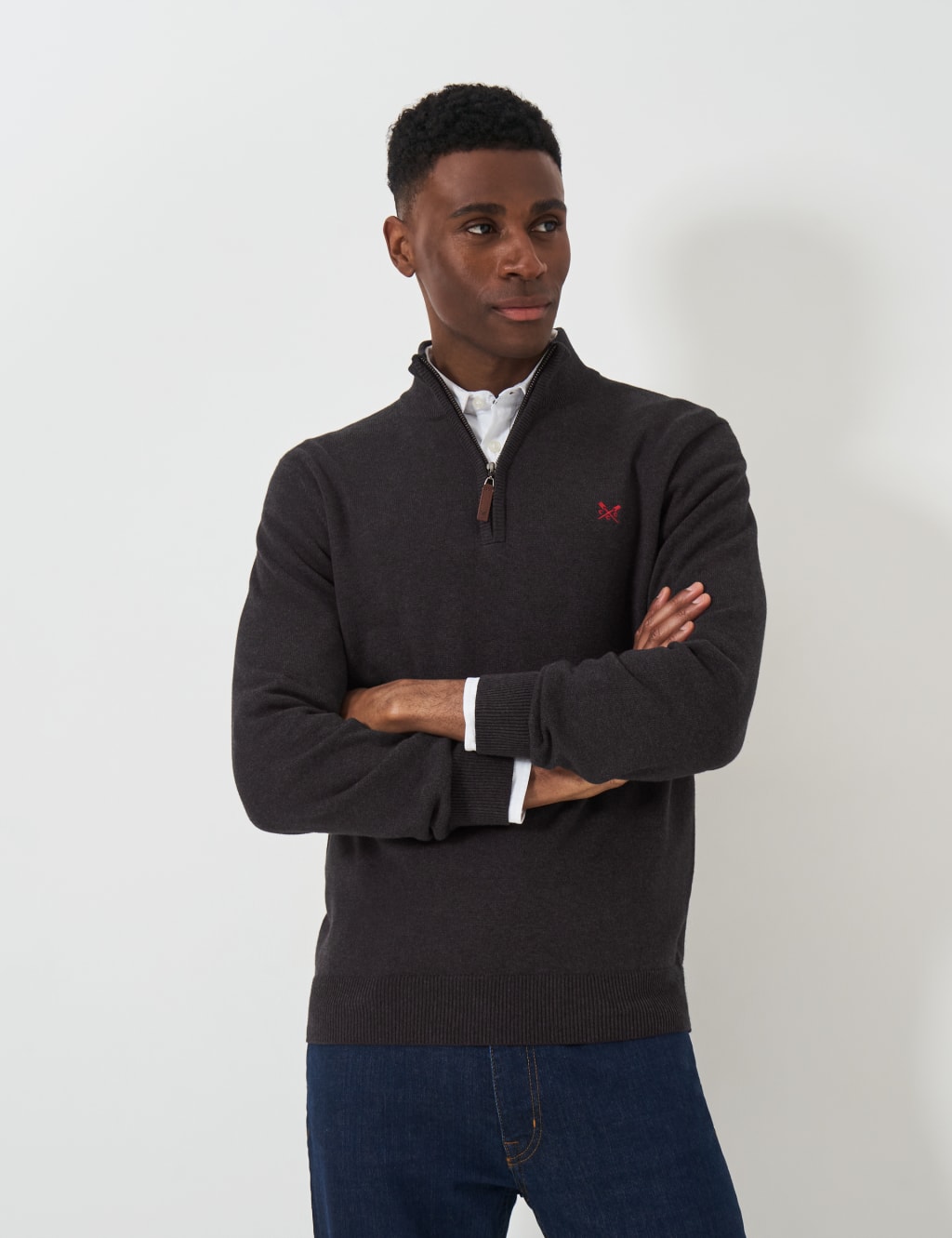 Cotton half zip jumper sale
