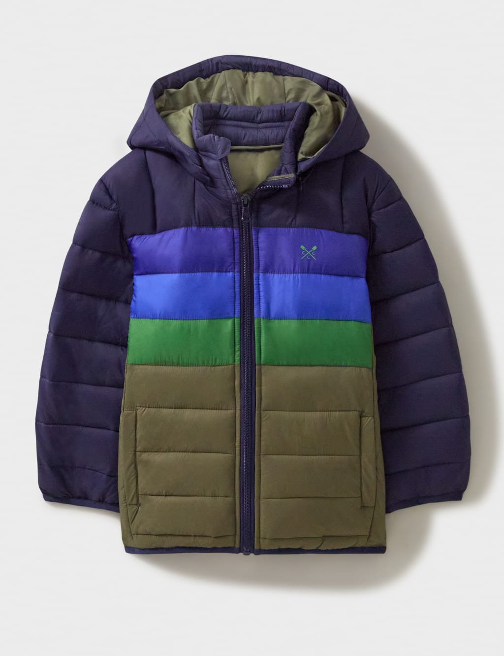 Vintage check detail colour block hooded jacket hot sale