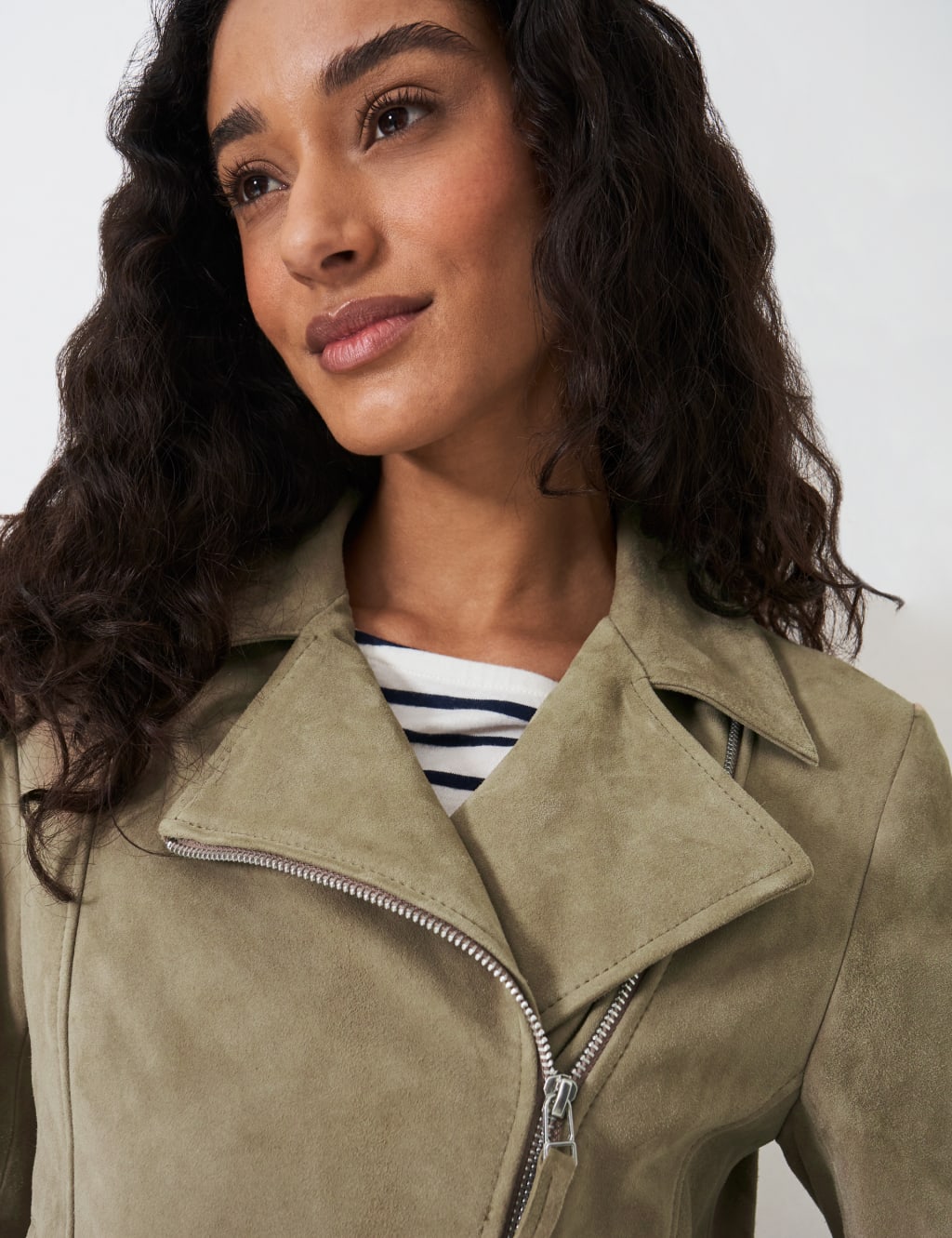 Womens biker jacket suede sale