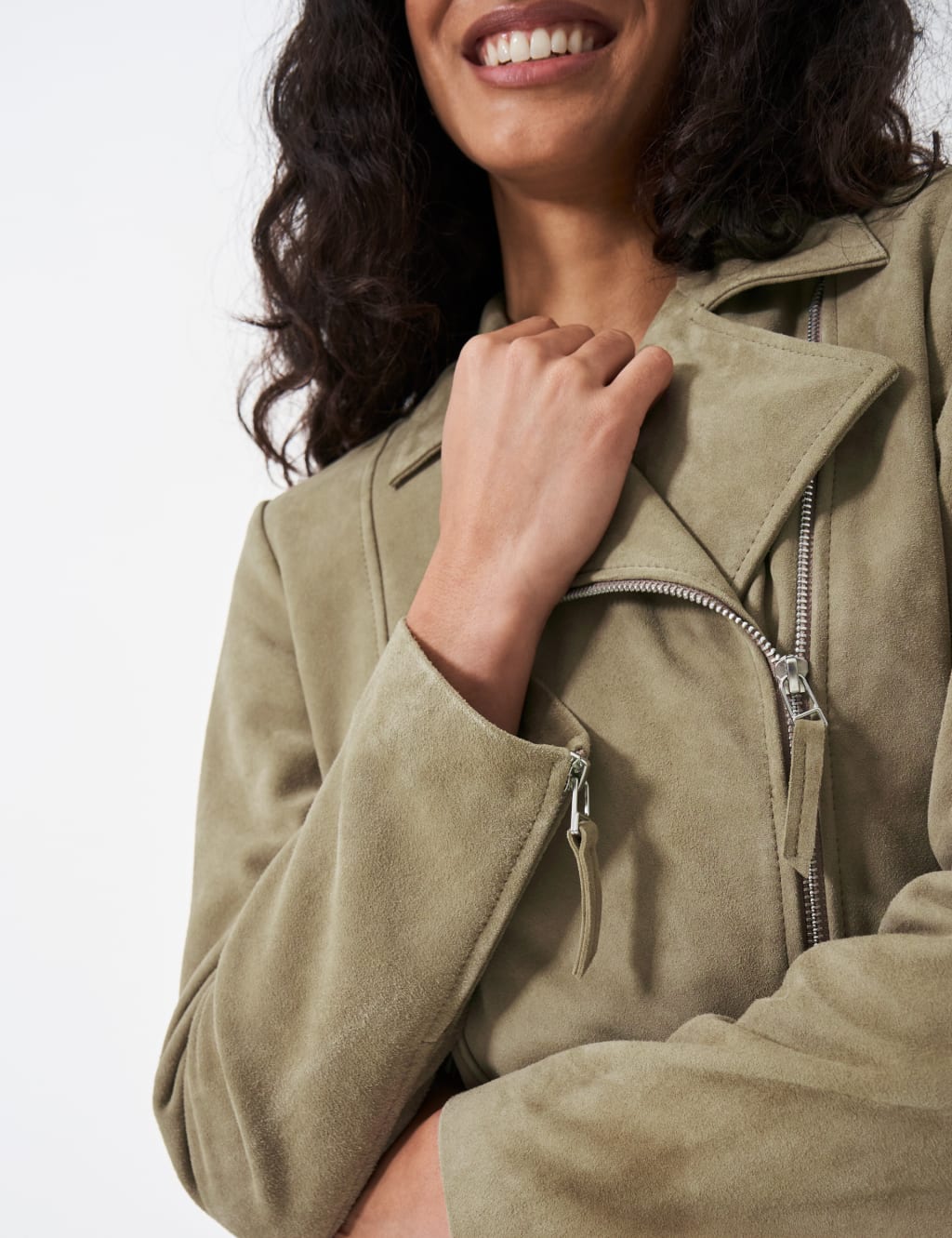 Suede Biker Jacket | Crew Clothing | M&S Suede Biker Jacket | Crew Clothing | M&S