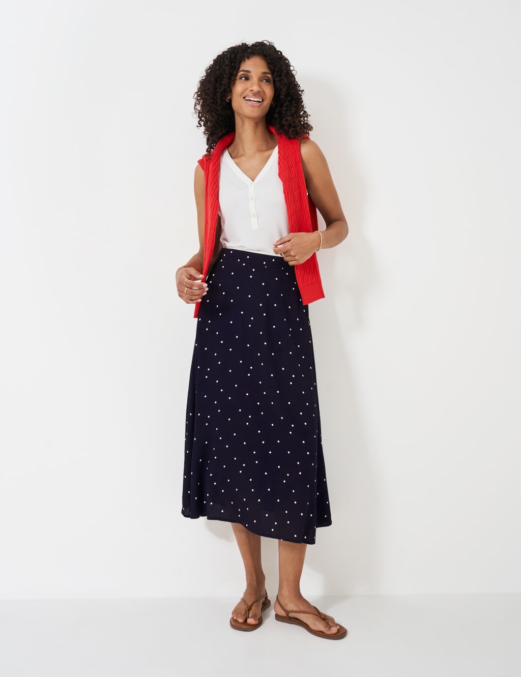 Polka dot skirt marks and spencer top