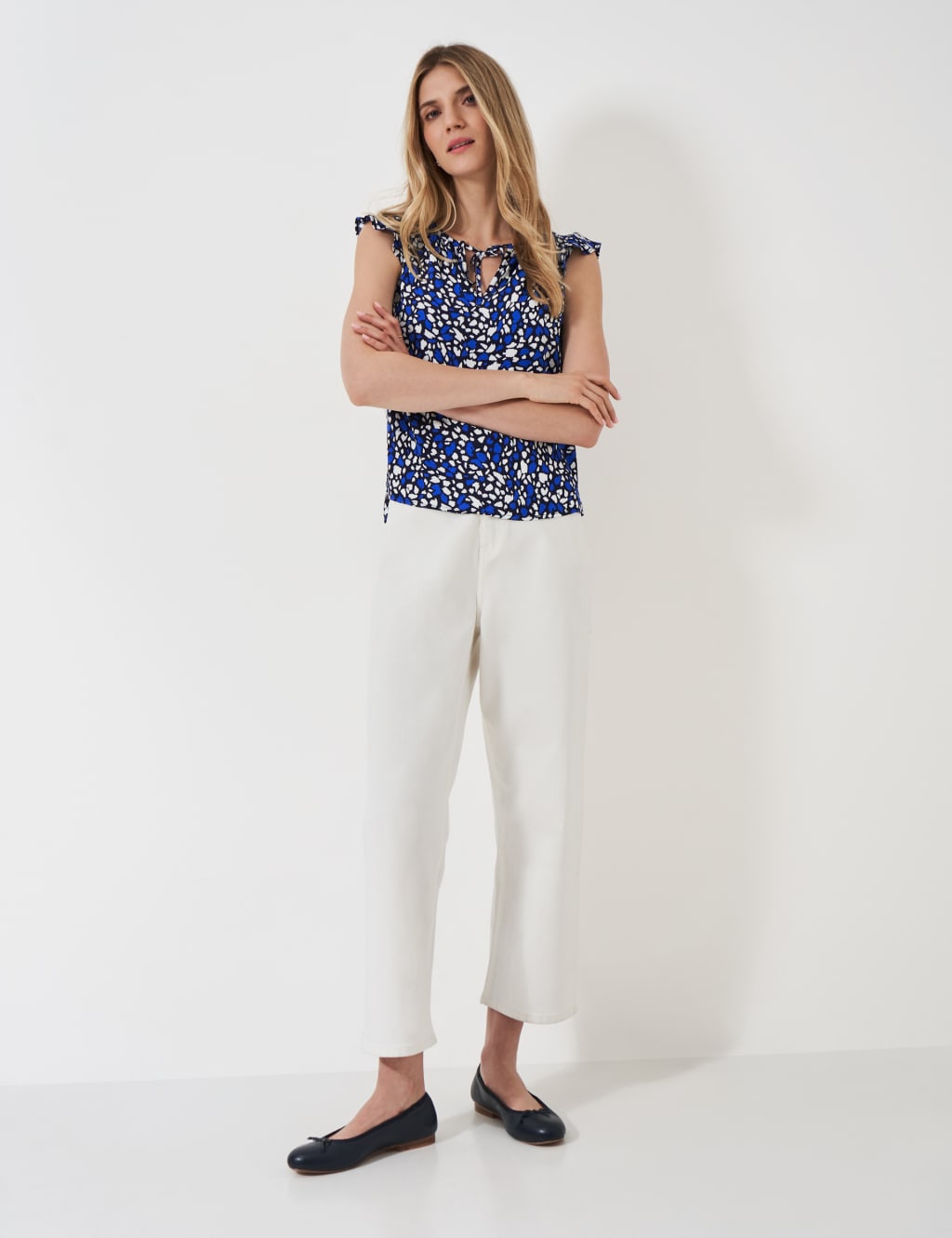 Printed Tie Neck Top 3 of 5