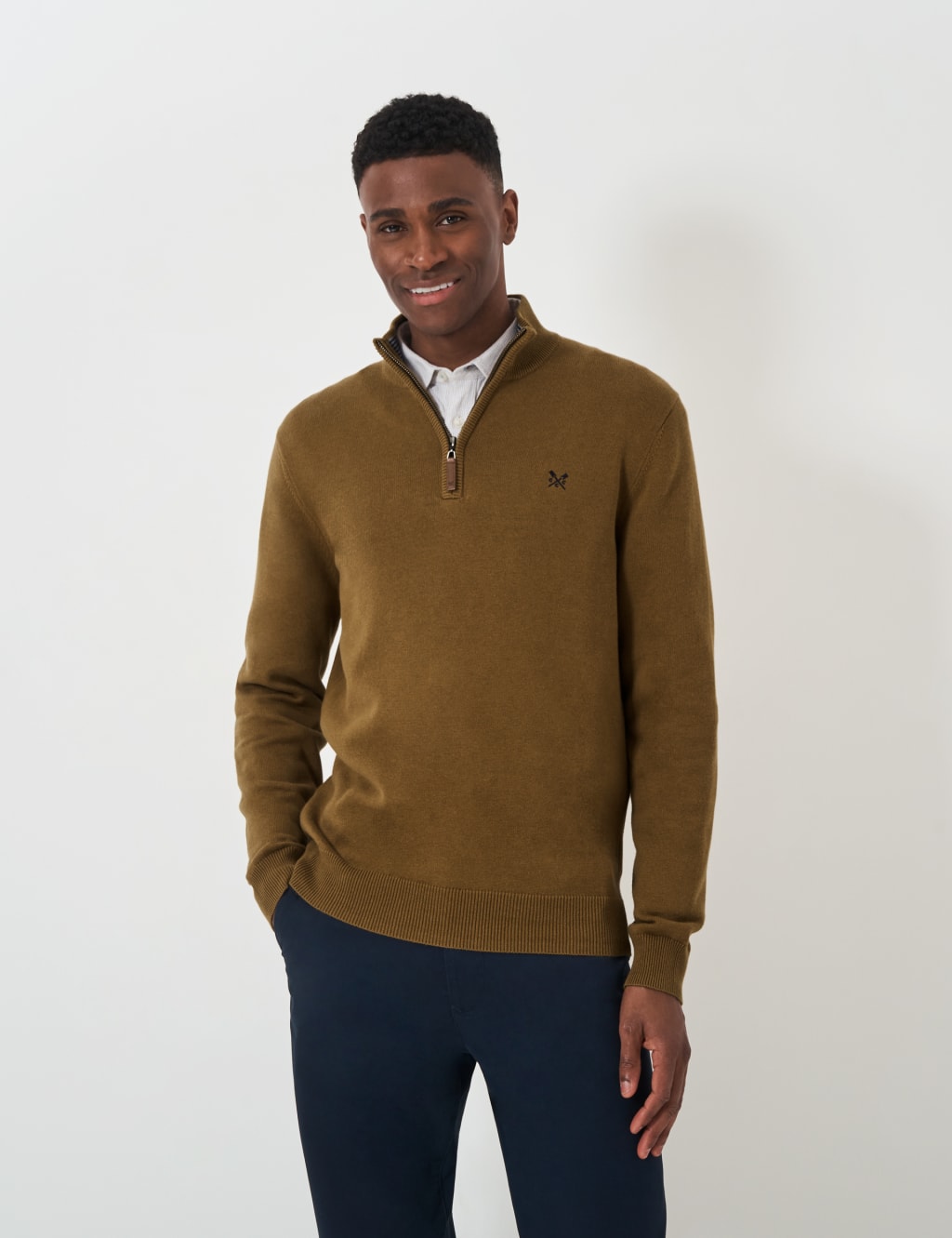 Half zip funnel neck jumper shop