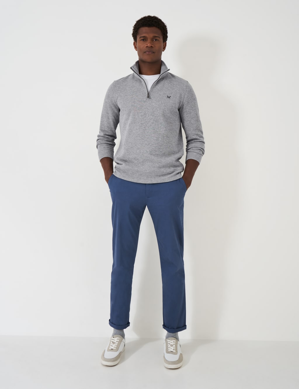 Pure Cotton Ribbed Half Zip Sweatshirt 3 of 5