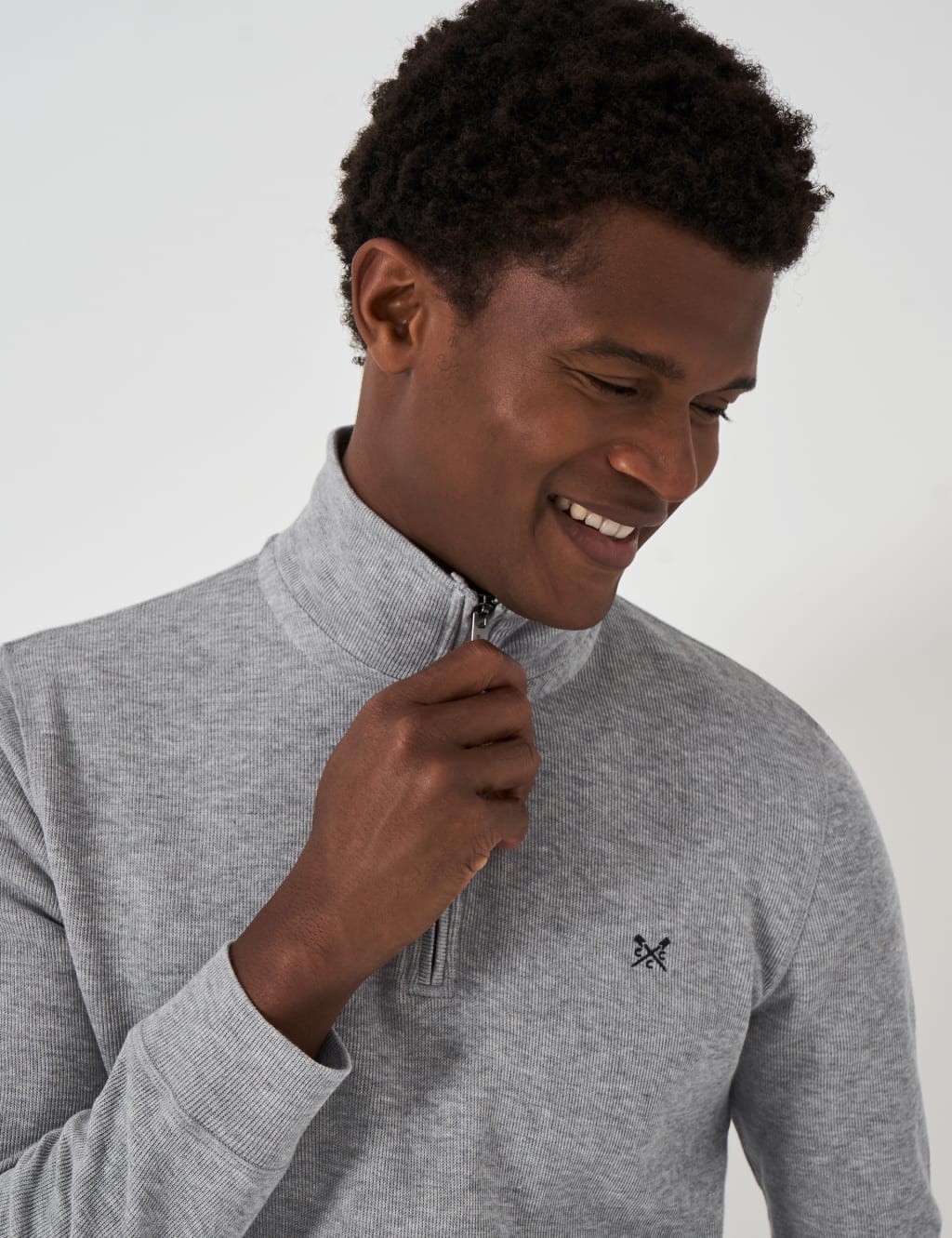Pure Cotton Ribbed Half Zip Sweatshirt 5 of 5