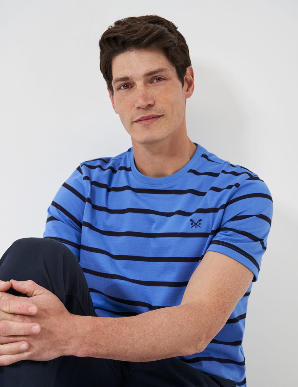 Crew Neck Straight Cut Pure Cotton Short-Sleeved T-Shirt