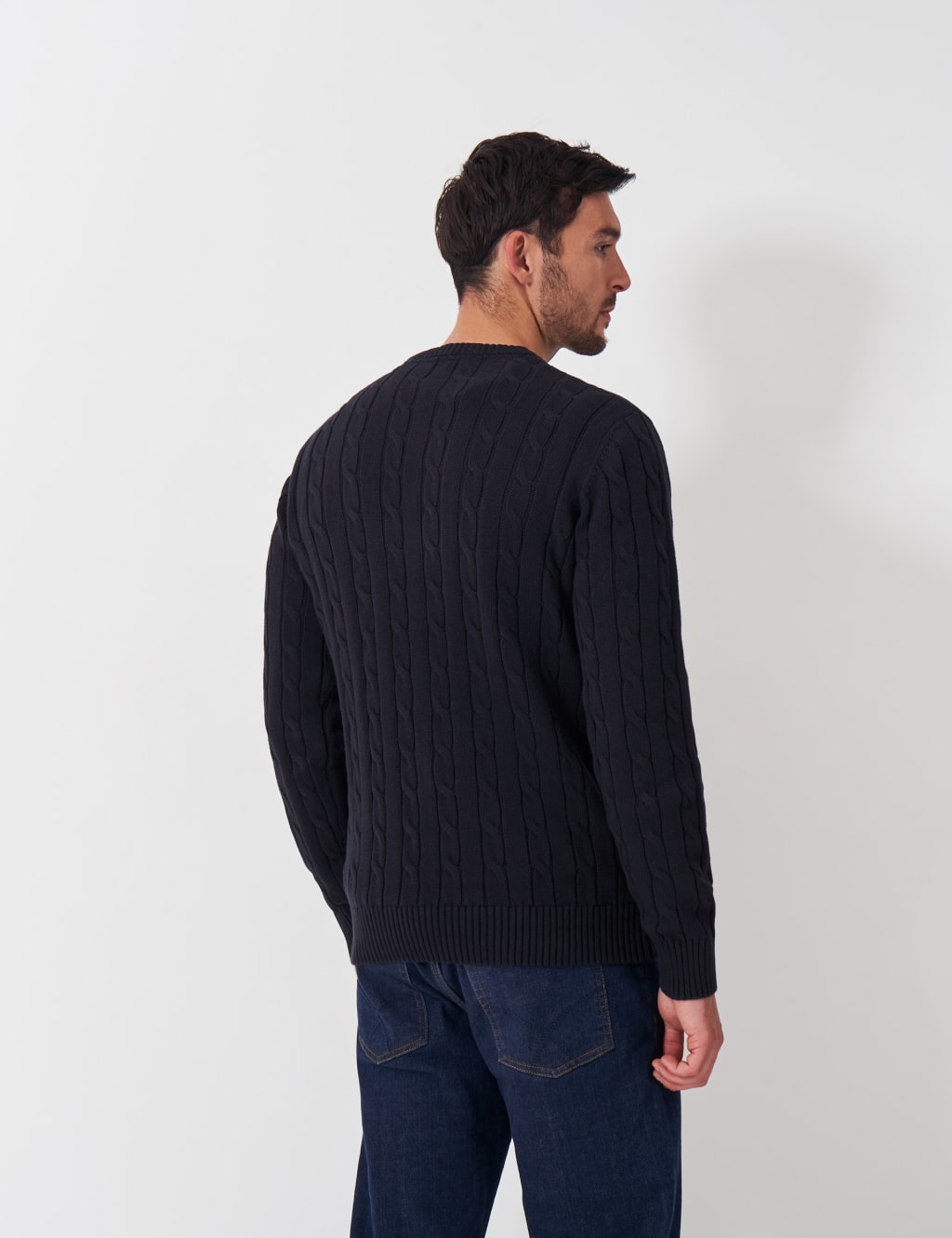 Pure Cotton Cable Crew Neck Jumper 4 of 5