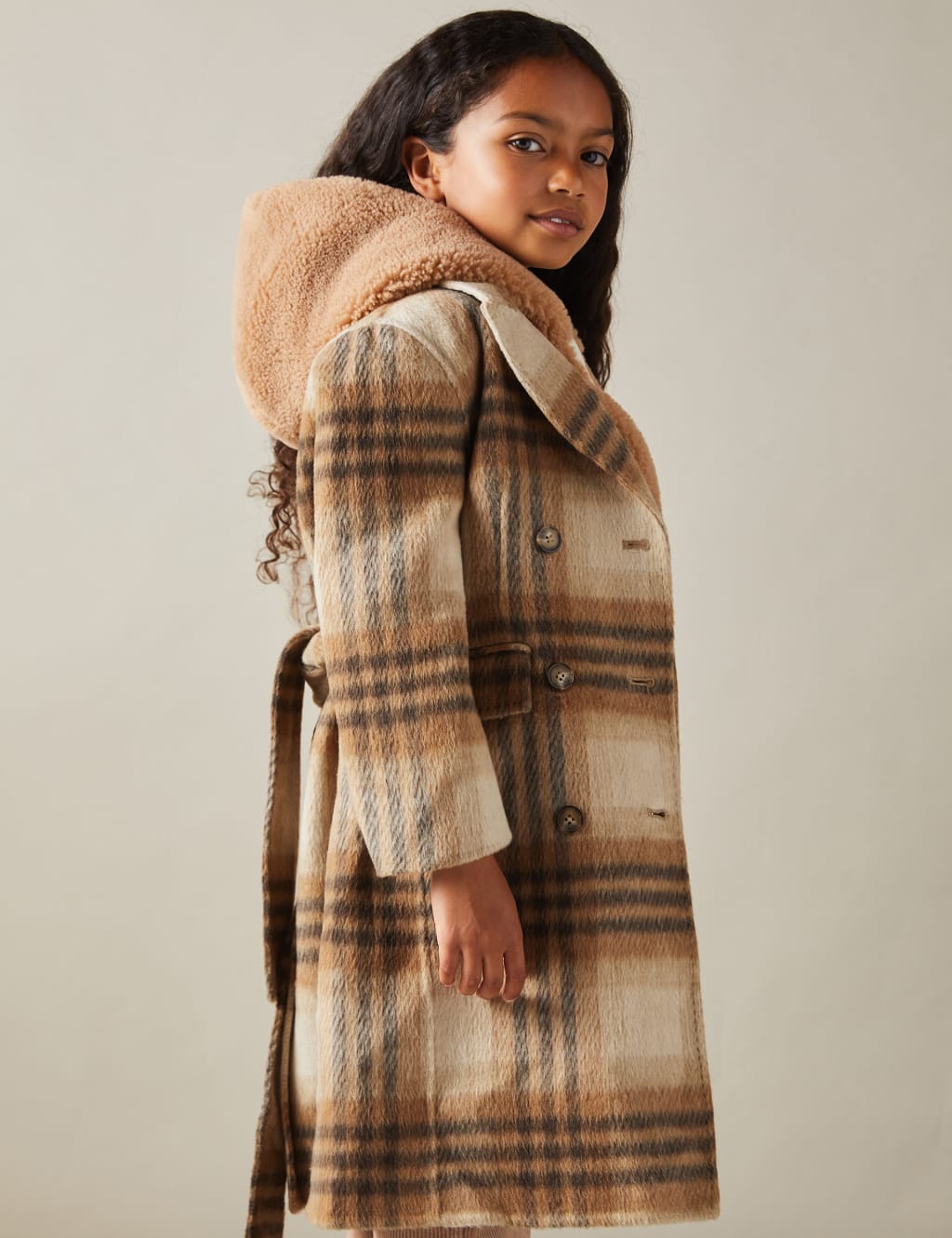Ladies checked coat online