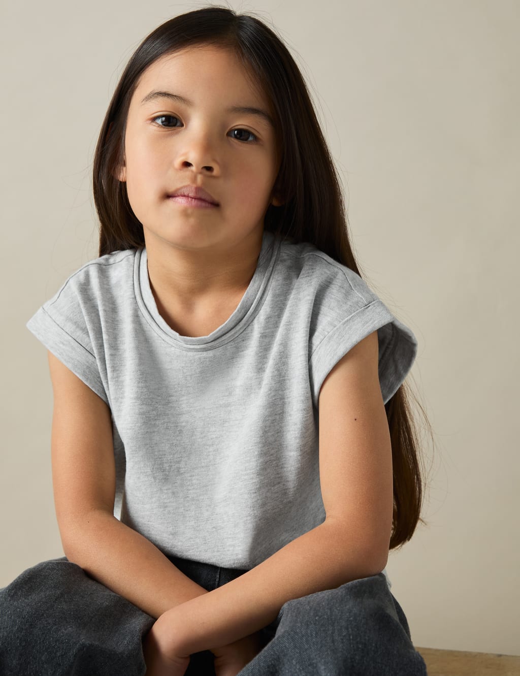 Pure Cotton Cropped T-Shirt (4-14 Yrs) 3 of 4
