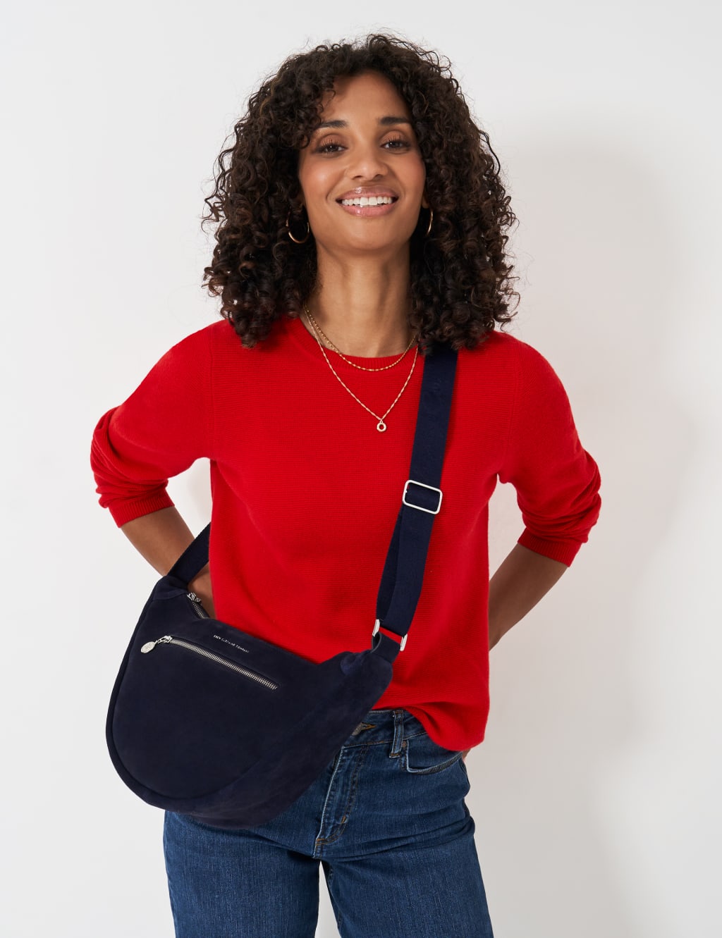 Suede Sling Cross Body Bag 2 of 3