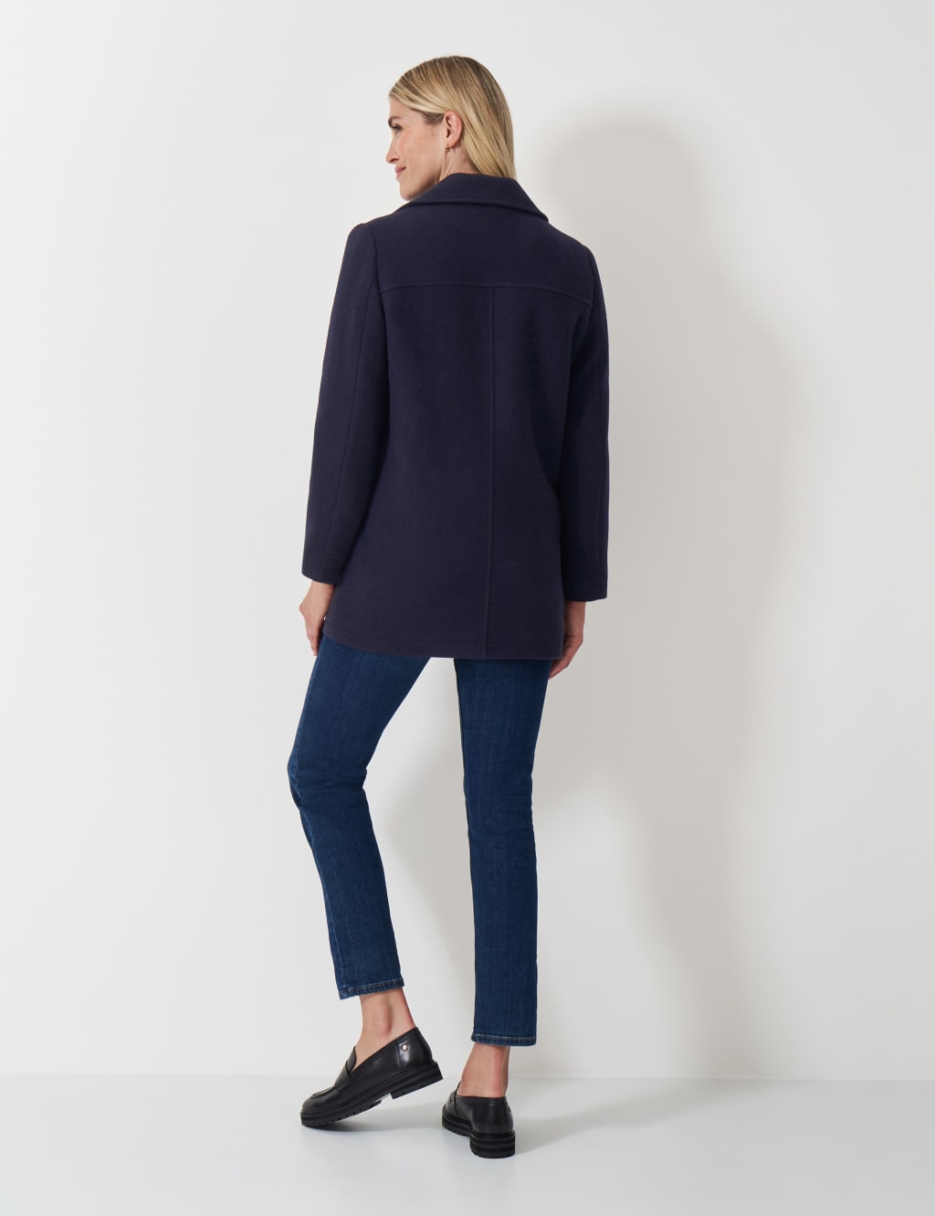 Monsoon Phoebe Double Breasted Pea Coat In Biscuit