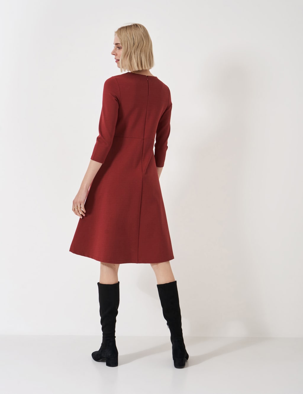 Round Neck Knee Length Skater Dress 5 of 6