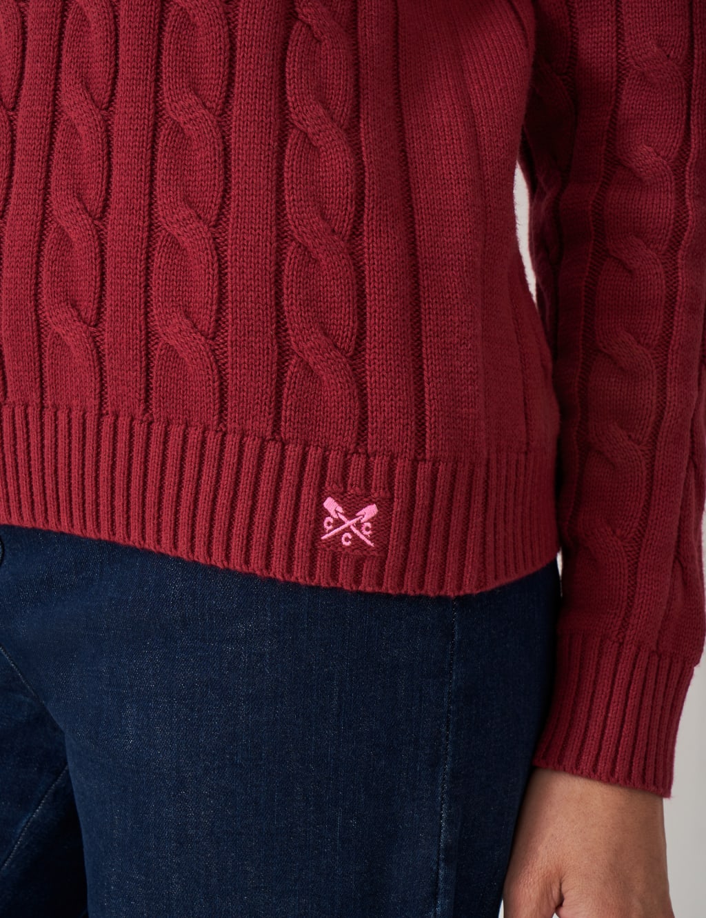 Cotton Rich Cable Knit Crew Neck Jumper 5 of 5