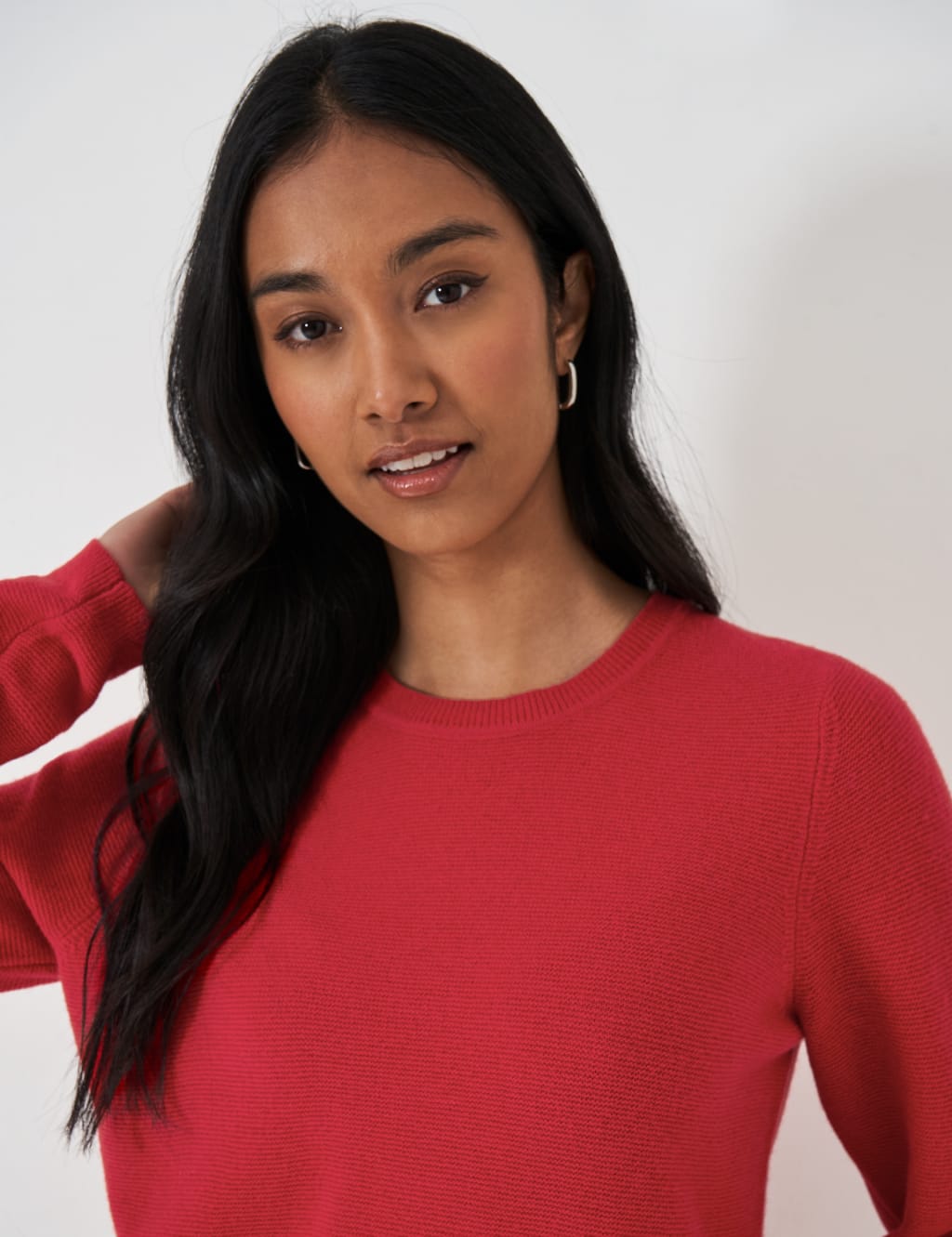 Merino Wool Rich Textured Crew Neck Jumper 3 of 4