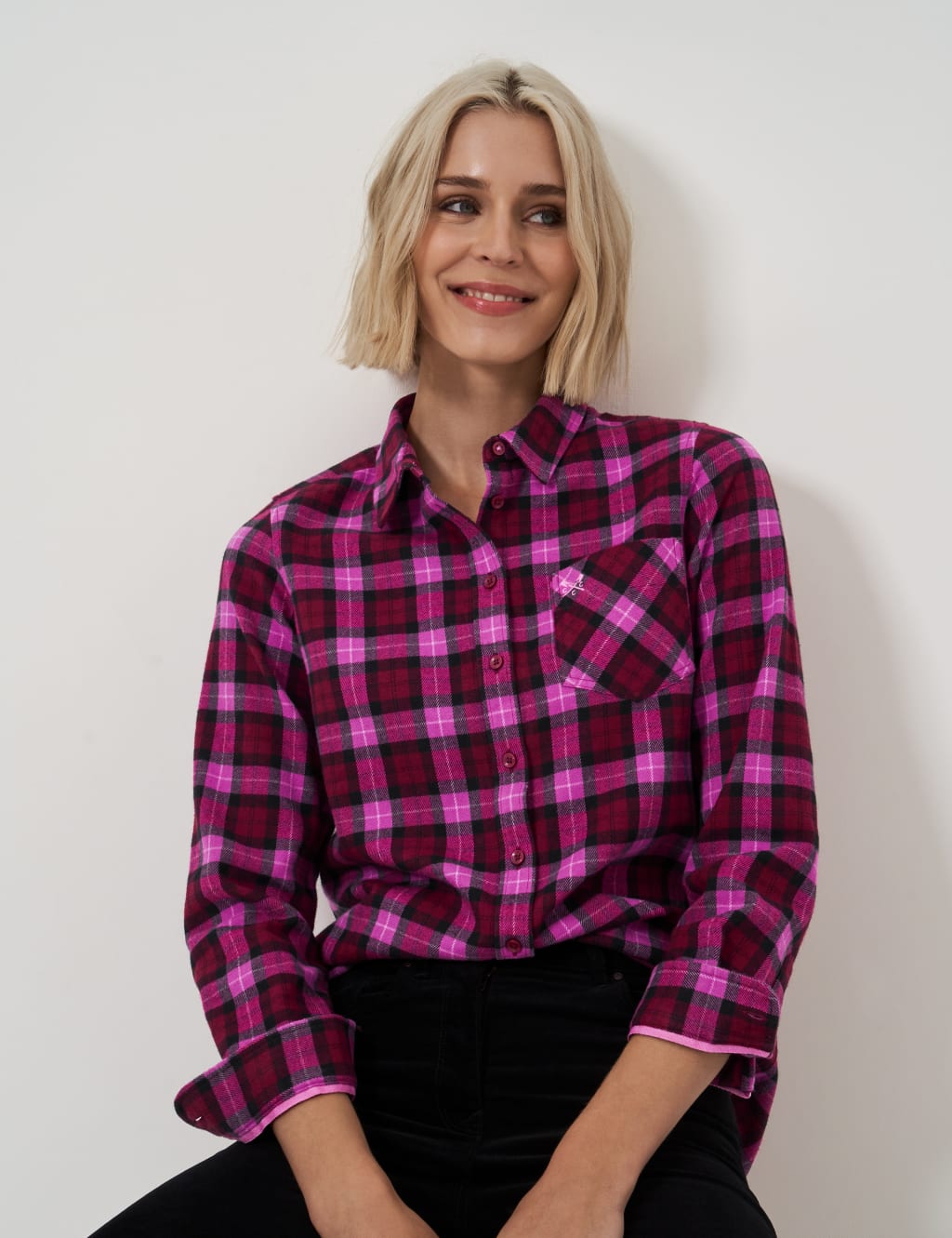 Pure Brushed Cotton Checked Shirt 3 of 5
