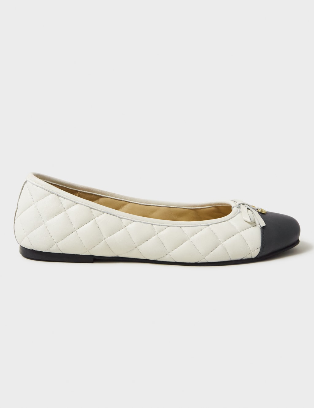 Leather Quilted Bow Flat Pumps 2 of 3
