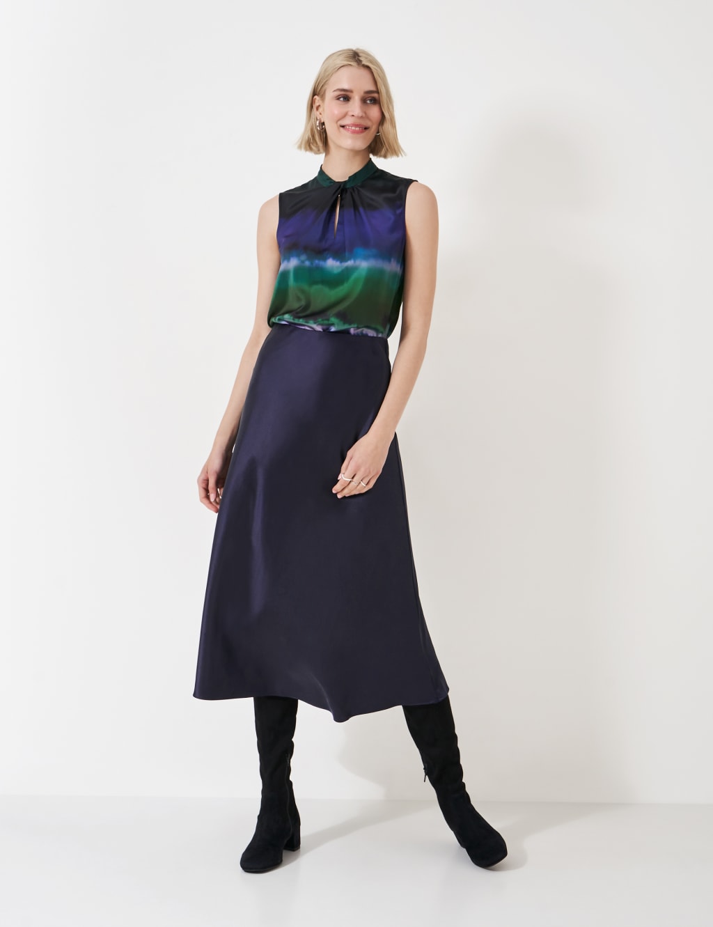 Satin Midi Slip Skirt 3 of 4