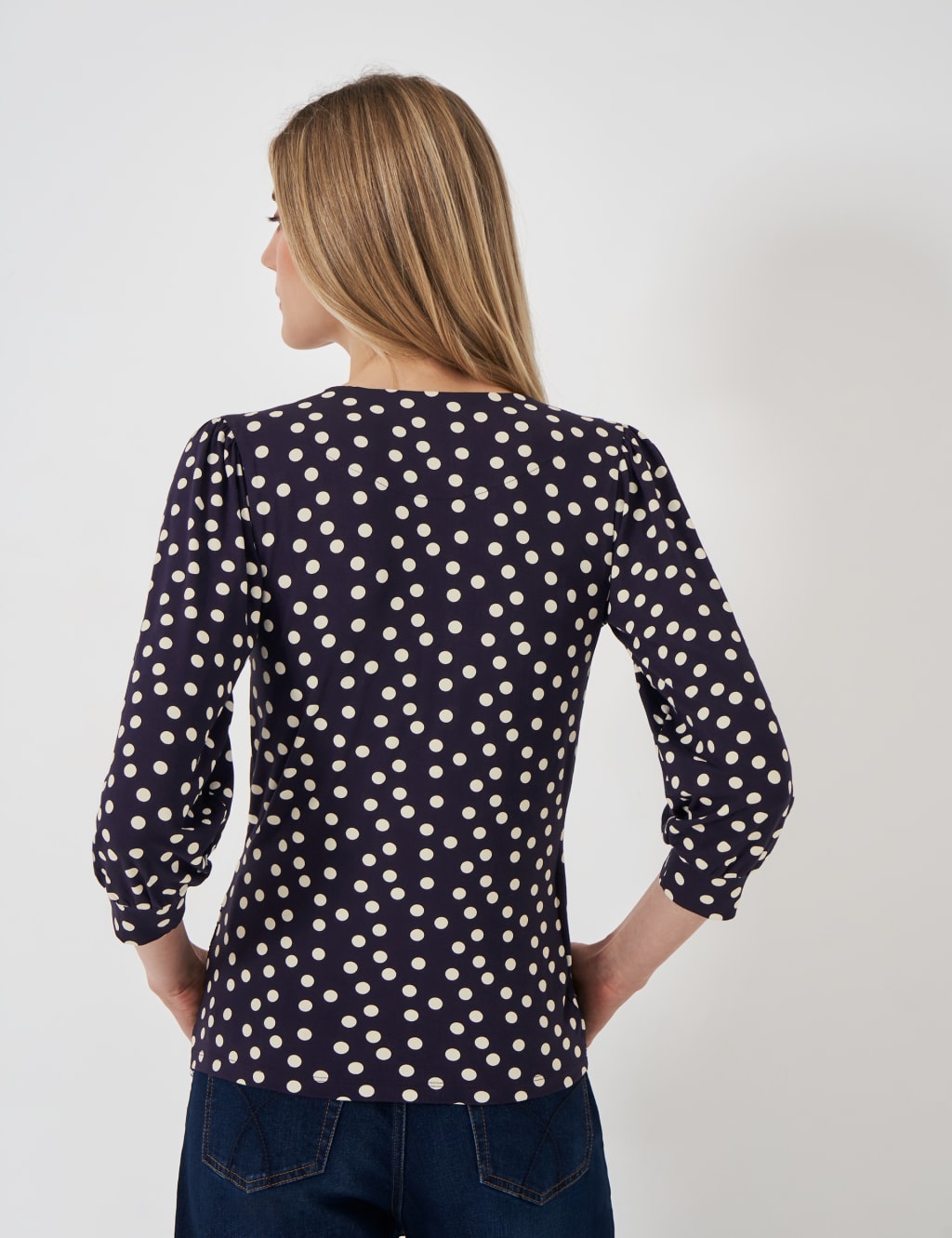 Jersey Polka Dot V-Neck Wrap Top 4 of 4