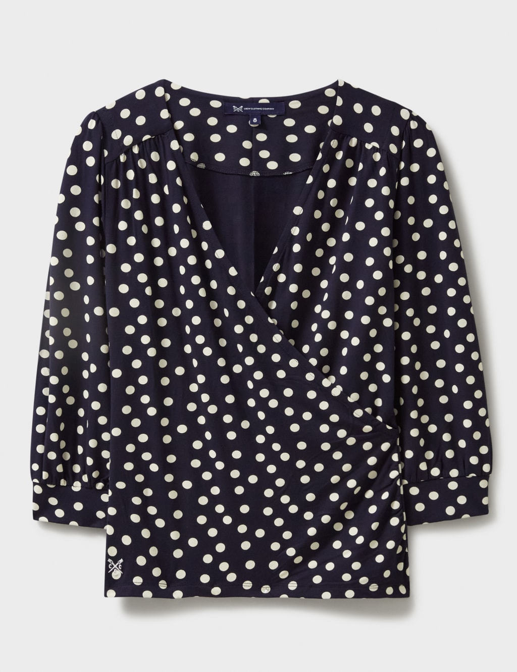 Jersey Polka Dot V-Neck Wrap Top 2 of 4