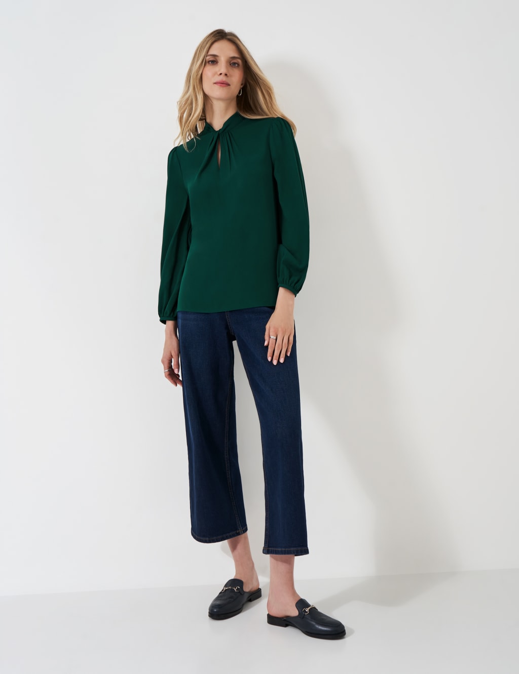 Draped Collared Twist Front Blouse 3 of 4