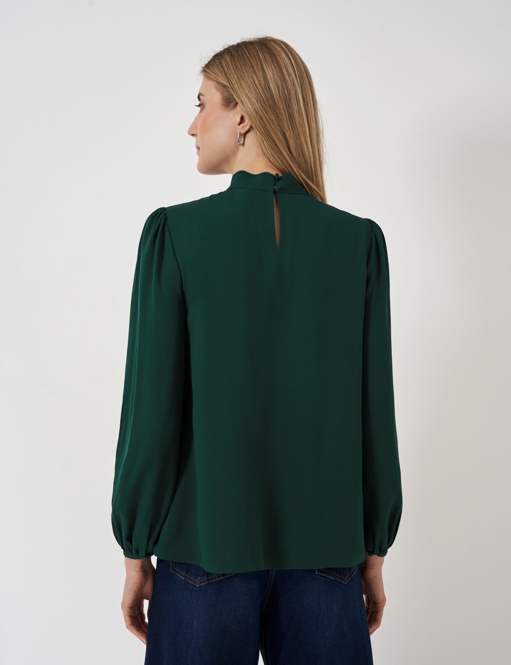 Draped Collared Twist Front Blouse 4 of 4