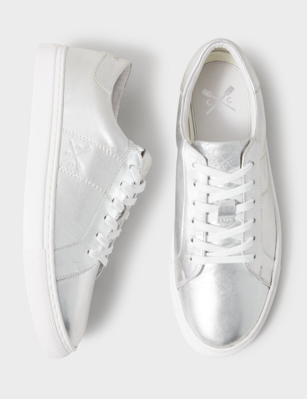 Leather Lace Up Metallic Trainers 3 of 4