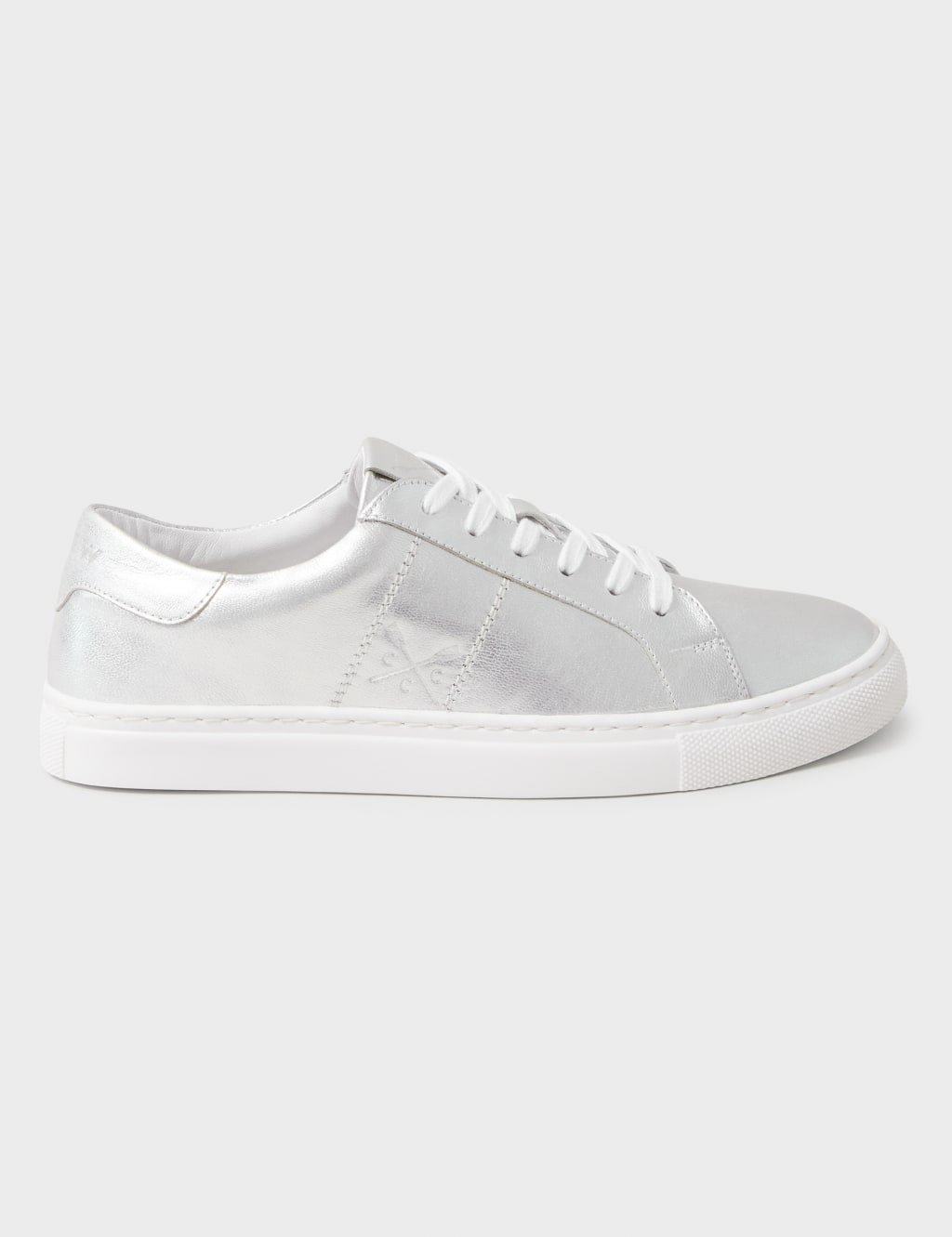 Leather Lace Up Metallic Trainers 2 of 4