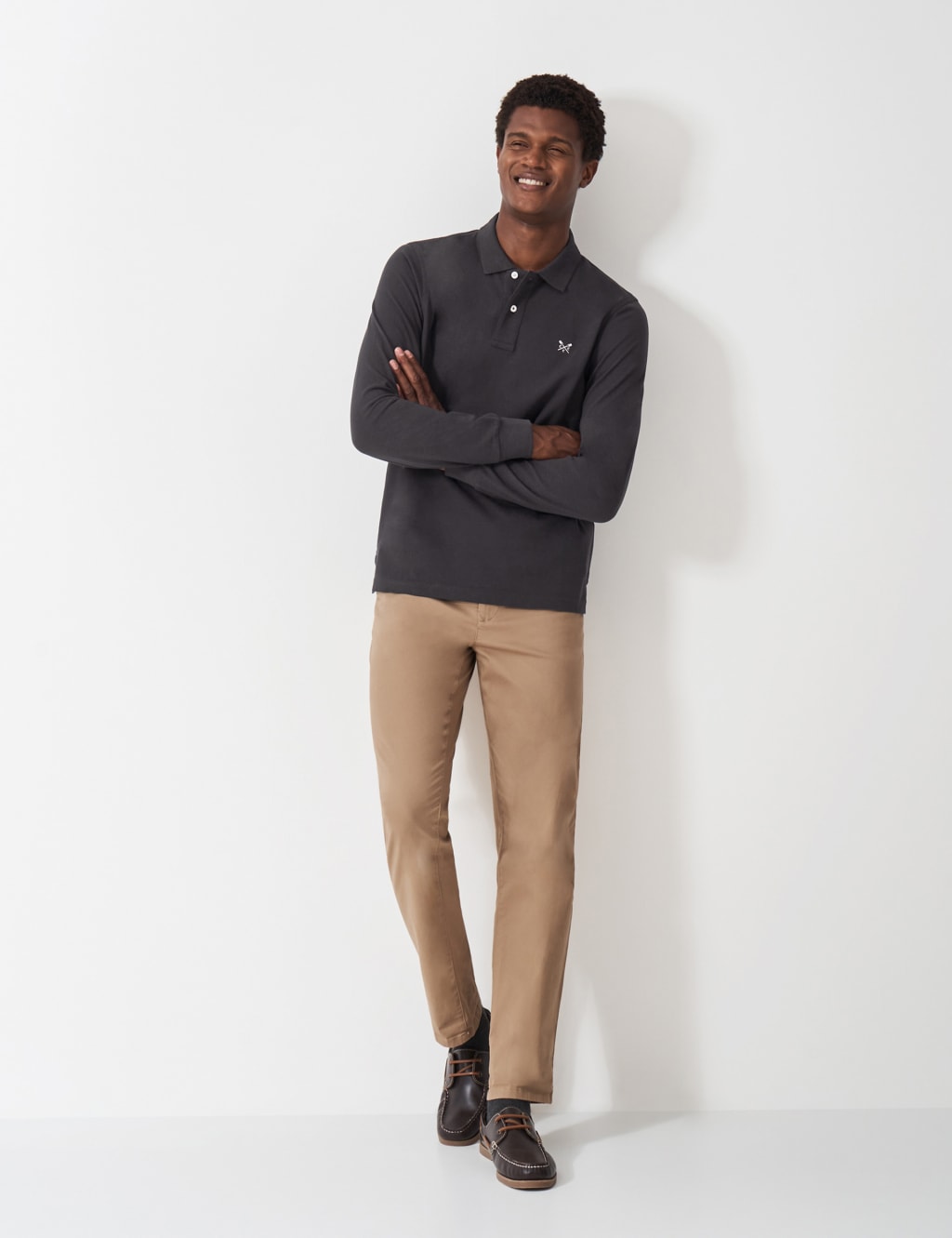 Pure Cotton Long Sleeve Polo Shirt 3 of 5