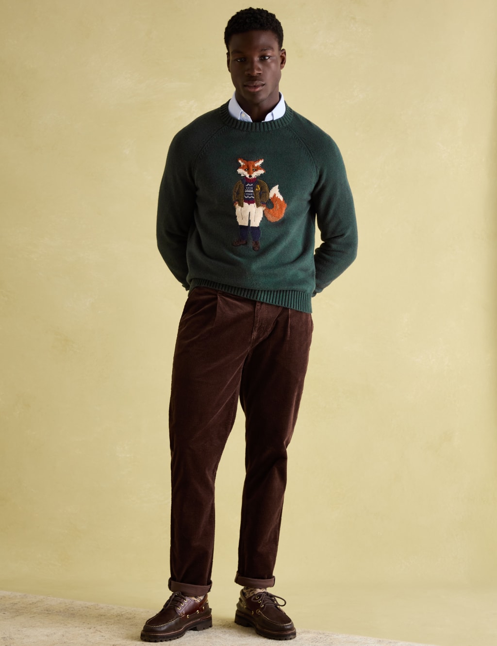 Cotton Rich Crew Neck Jumper with Wool 3 of 7