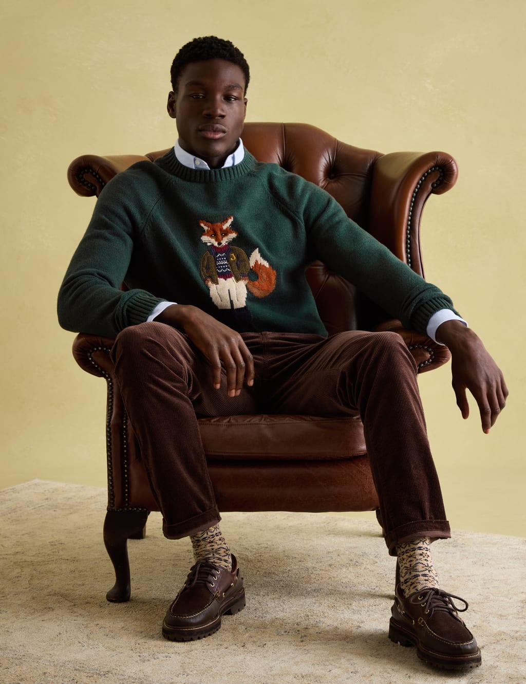 Cotton Rich Crew Neck Jumper with Wool 4 of 7