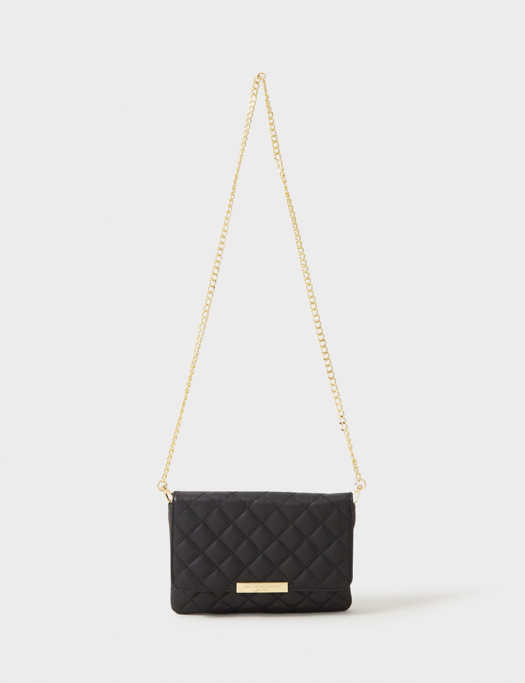 Leather Quilted Chain Strap Shoulder Bag