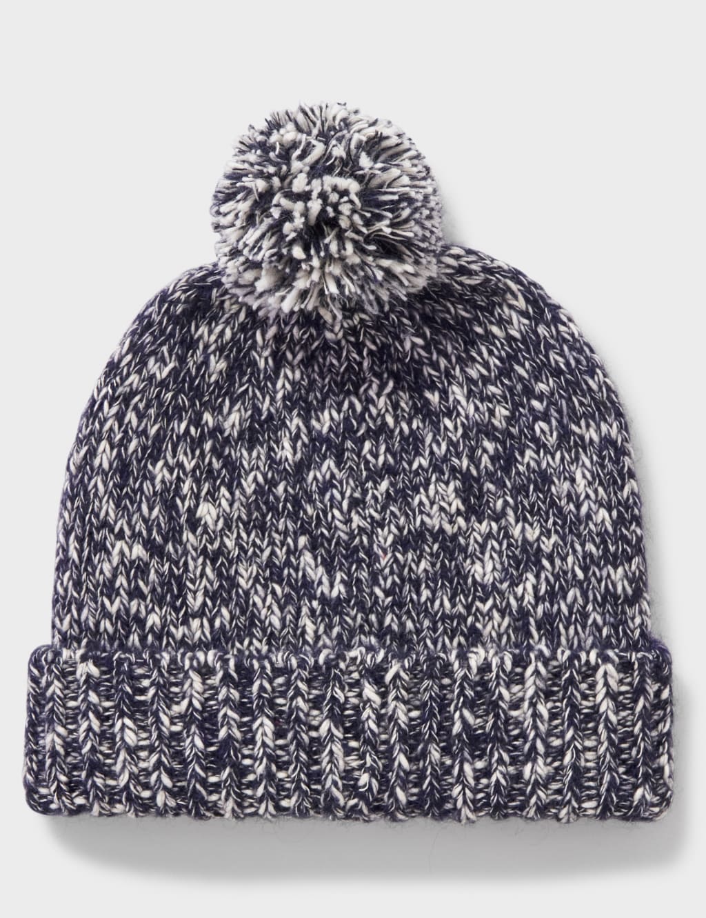 Cotton Rich Faux Fur Pom Beanie Hat with Wool 2 of 2